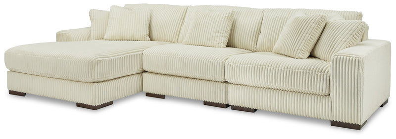Lindyn Ivory 3-Piece Sectional with Ottoman from Ashley - Lara Furniture