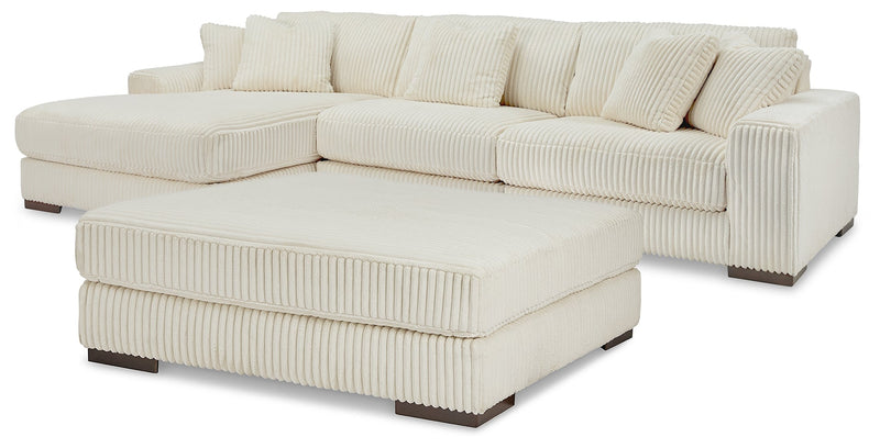 Lindyn Ivory 3-Piece Sectional with Ottoman from Ashley - Lara Furniture