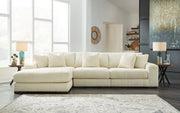 Lindyn Ivory 3-Piece Sectional with Ottoman from Ashley - Lara Furniture