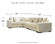 Lindyn Ivory 4-Piece Sectional with Ottoman from Ashley - Lara Furniture