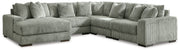 Lindyn Fog 5-Piece Sectional with Ottoman from Ashley - Lara Furniture