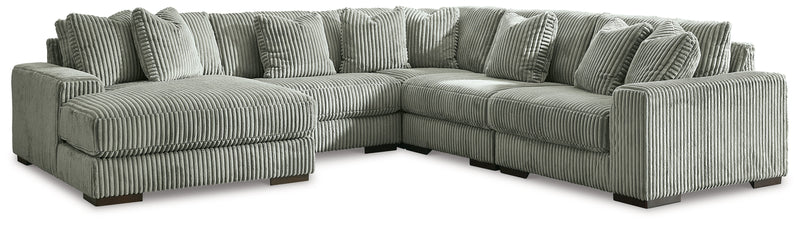 Lindyn Fog 5-Piece Sectional with Ottoman from Ashley - Lara Furniture