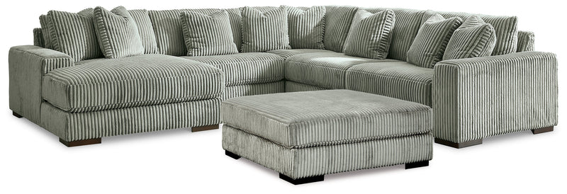 Lindyn Fog 5-Piece Sectional with Ottoman from Ashley - Lara Furniture