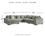 Lindyn Fog 5-Piece Sectional with Ottoman from Ashley - Lara Furniture