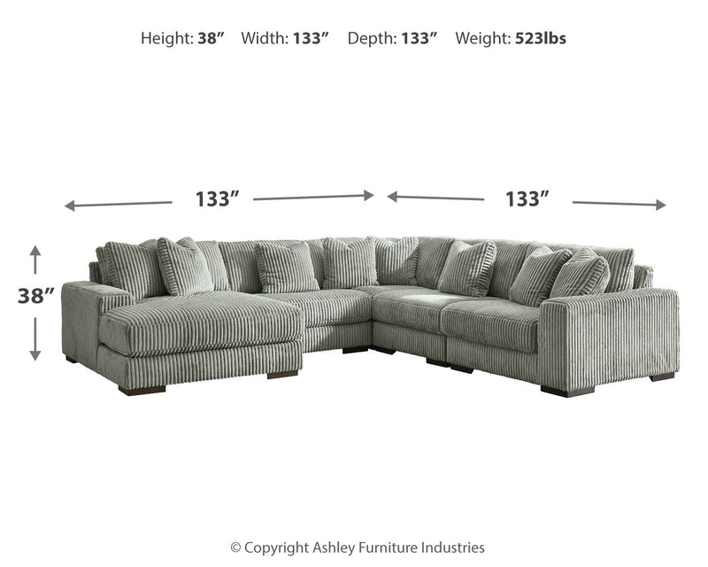 Lindyn Fog 5-Piece Sectional with Ottoman from Ashley - Lara Furniture