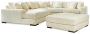 Lindyn Ivory 5-Piece Sectional with Ottoman from Ashley - Lara Furniture