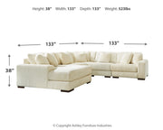 Lindyn Ivory 5-Piece Sectional with Ottoman from Ashley - Lara Furniture