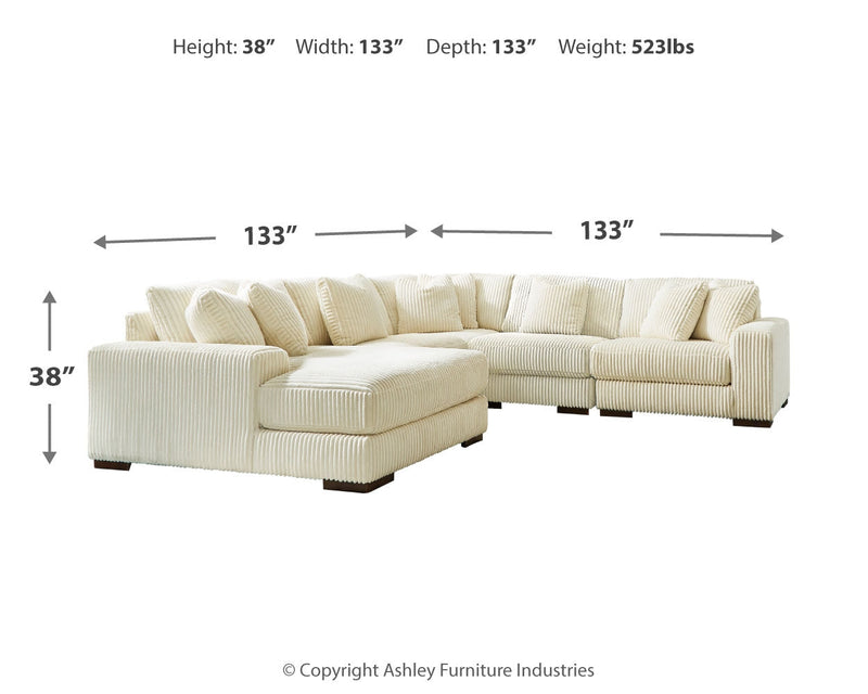 Lindyn Ivory 5-Piece Sectional with Ottoman from Ashley - Lara Furniture