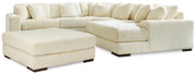 Lindyn Ivory 5-Piece Sectional with Ottoman from Ashley - Lara Furniture