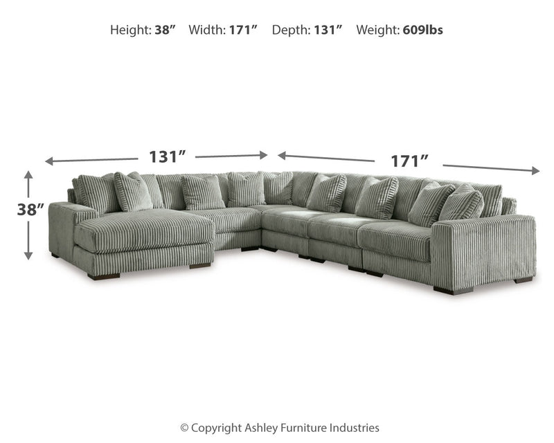 Lindyn Fog 6-Piece Sectional with Ottoman from Ashley - Lara Furniture