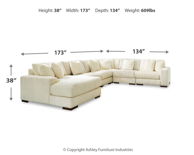 Lindyn Ivory 6-Piece Sectional with Ottoman from Ashley - Lara Furniture