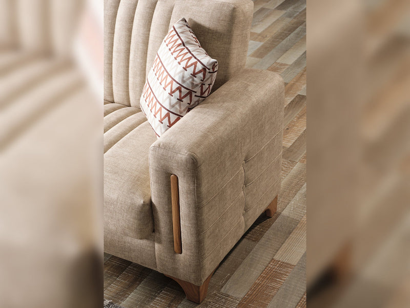 Line Elf 3-pieces (Sofa & Loveseat & Chair) Livingroom in Beige - 200-ELIF-LIN-A158-321