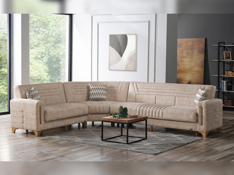 Line Sectional Sofa in Beige - 200-ELIF-LIN-A156-S