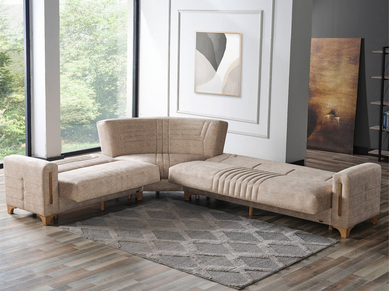 Line Sectional Sofa in Beige - 200-ELIF-LIN-A156-S