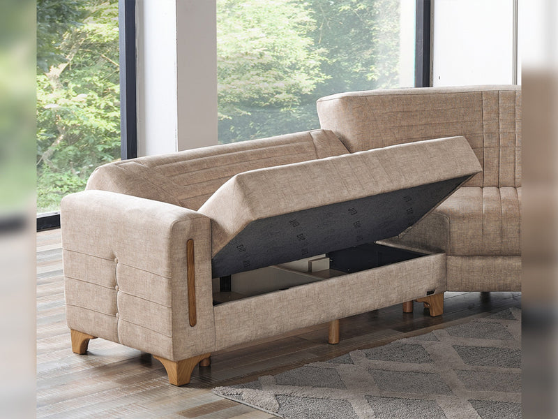 Line Sectional Sofa in Beige - 200-ELIF-LIN-A156-S
