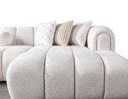 Lis Ivory Boucle Double Chaise 147" Sectional - LISIV-USEC