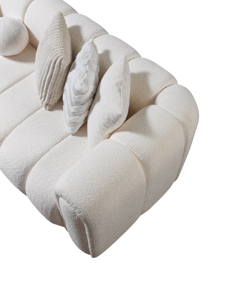 Lis Ivory Boucle LAF 115" Sectional - LISIV-LSEC