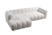 Lis Ivory Boucle LAF 115" Sectional - LISIV-LSEC
