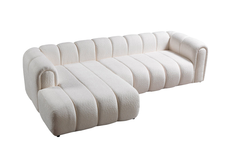 Lis Ivory Boucle LAF 115" Sectional - LISIV-LSEC