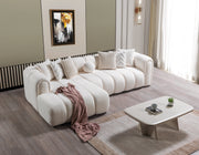 Lis Ivory Boucle LAF 115" Sectional - LISIV-LSEC