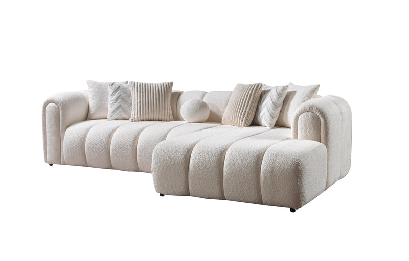 Lis Ivory Boucle RAF Sectional [ETA: 4/20] - Lara FurnitureSectional