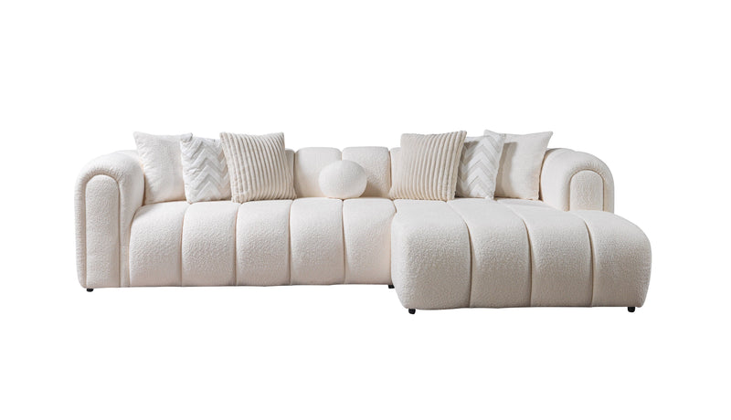 Lis Ivory Boucle RAF Sectional [ETA: 4/20] - Lara FurnitureSectional