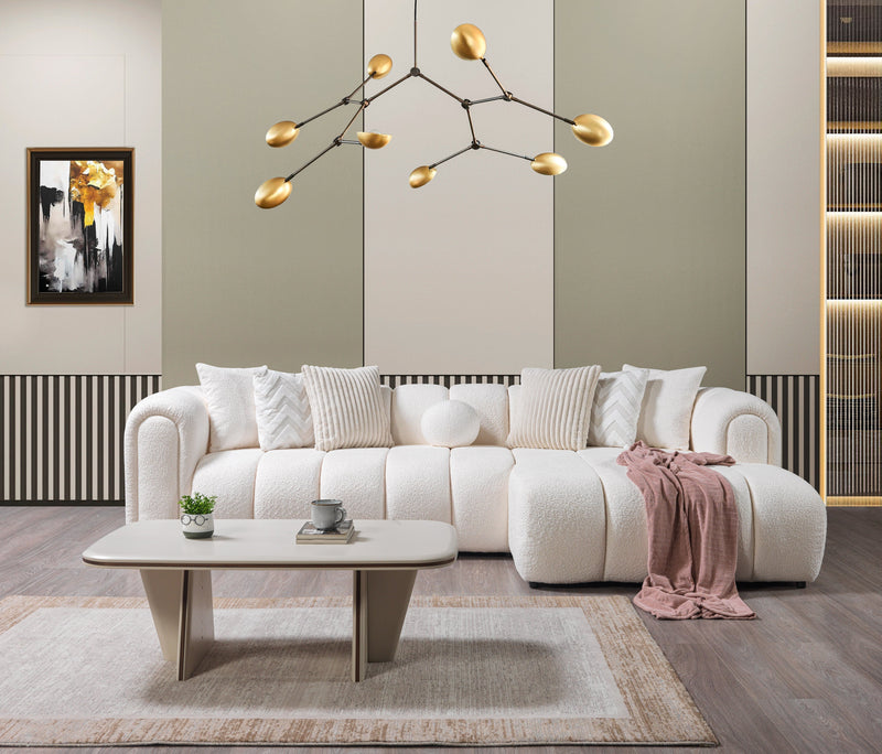 Lis Ivory Boucle RAF Sectional [ETA: 4/20] - Lara FurnitureSectional
