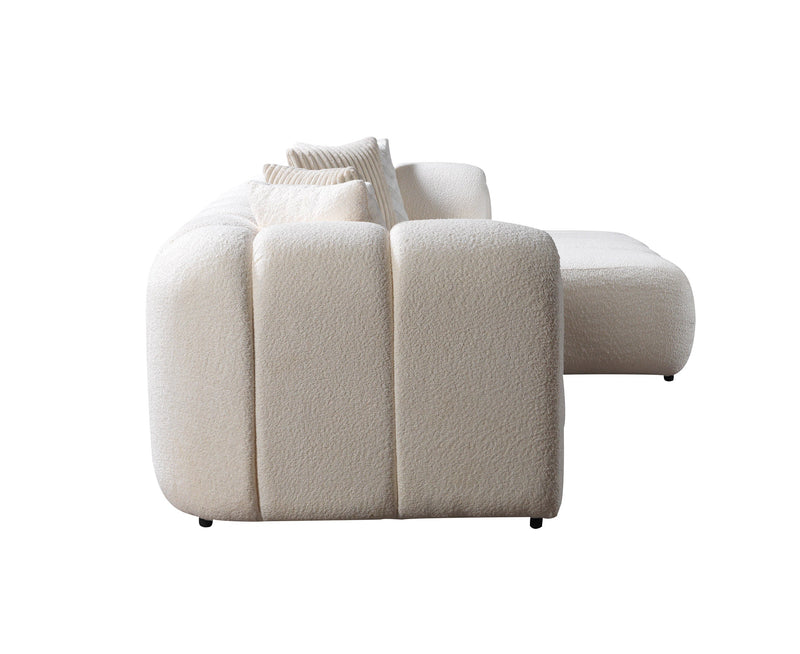 Lis Ivory Boucle RAF Sectional [ETA: 4/20] - Lara FurnitureSectional