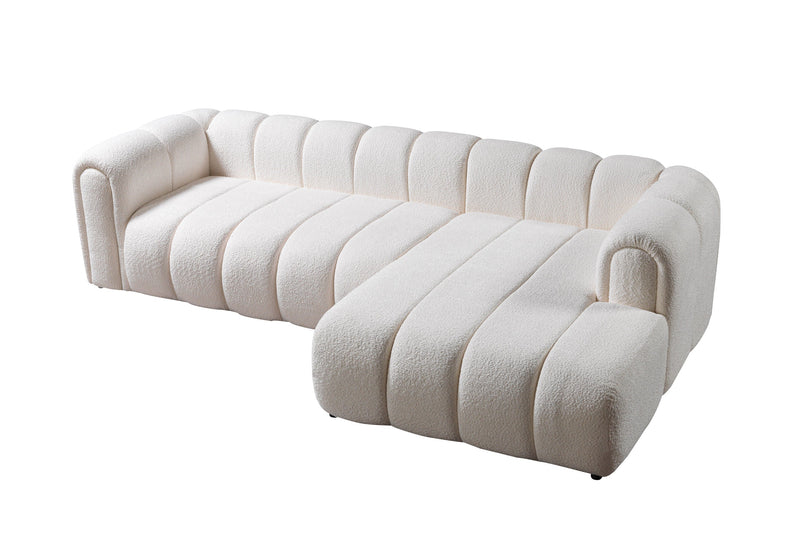 Lis Ivory Boucle RAF Sectional [ETA: 4/20] - Lara FurnitureSectional