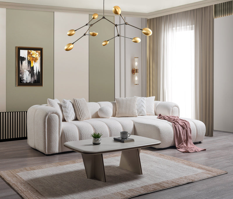 Lis Ivory Boucle RAF Sectional [ETA: 4/20] - Lara FurnitureSectional