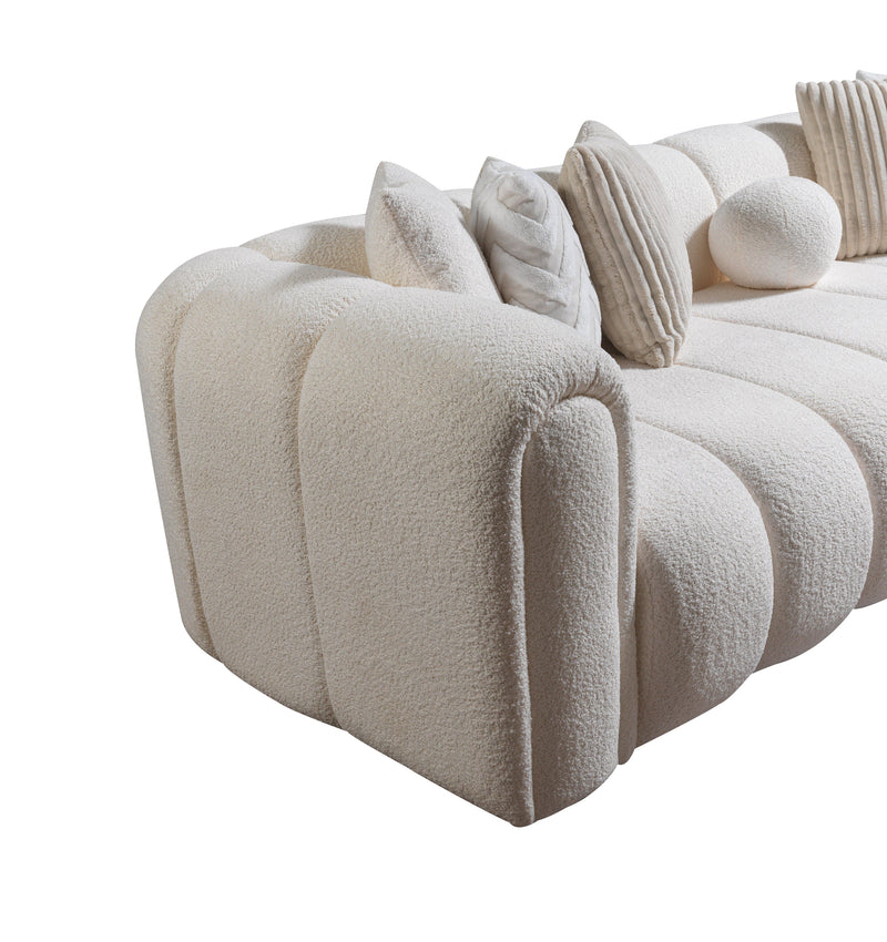 Lis Ivory Boucle RAF Sectional [ETA: 4/20] - Lara FurnitureSectional