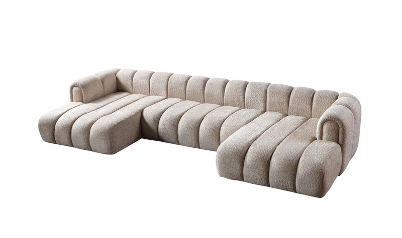 Lis Sand Boucle Double Chaise 147" Sectional - LISSAND-USEC