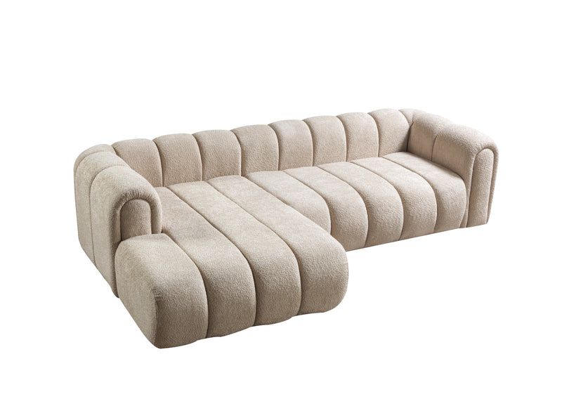 Lis Sand Boucle LAF 115" Sectional [ETA: 3/15] - Lara FurnitureSectional