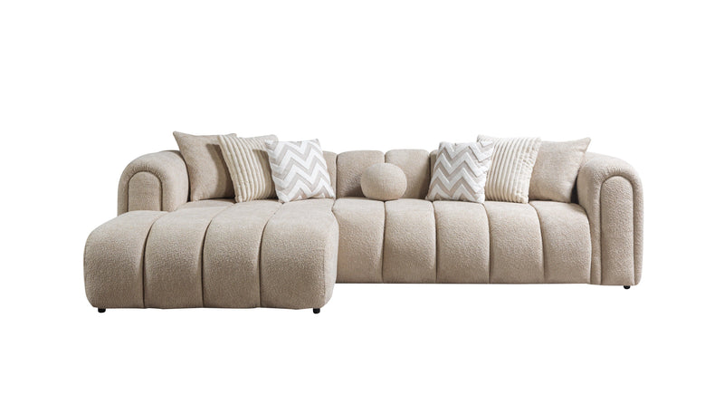 Lis Sand Boucle LAF 115" Sectional [ETA: 3/15] - Lara FurnitureSectional