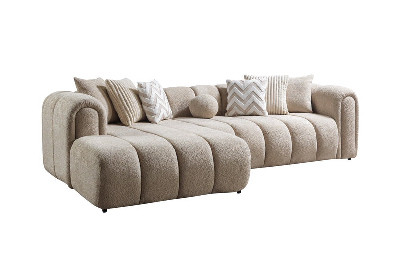 Lis Sand Boucle LAF 115" Sectional [ETA: 3/15] - Lara FurnitureSectional