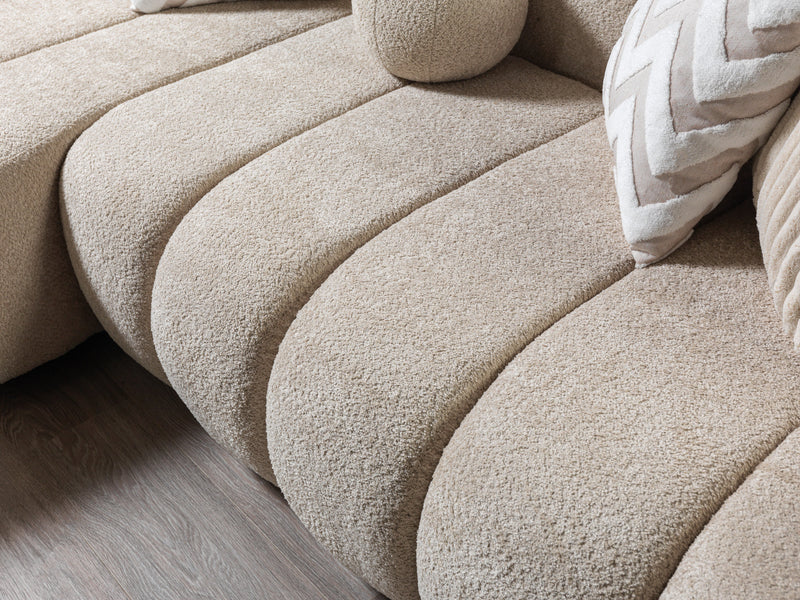 Lis Sand Boucle LAF 115" Sectional [ETA: 3/15] - Lara FurnitureSectional