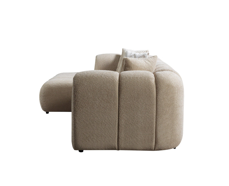 Lis Sand Boucle LAF 115" Sectional [ETA: 3/15] - Lara FurnitureSectional