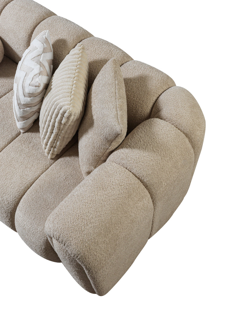 Lis Sand Boucle LAF 115" Sectional [ETA: 3/15] - Lara FurnitureSectional