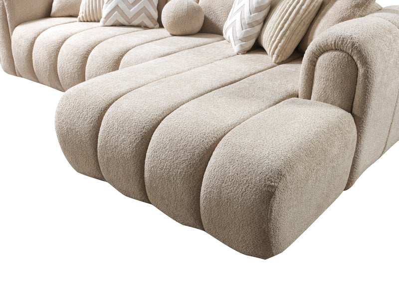 Lis Sand Boucle RAF Sectional [ETA: 4/20] - Lara FurnitureSectional