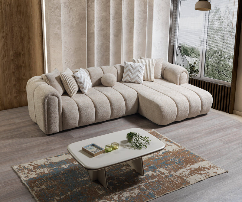 Lis Sand Boucle RAF Sectional [ETA: 4/20] - Lara FurnitureSectional