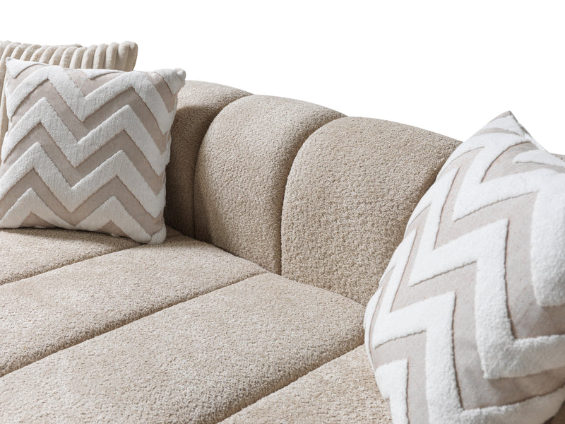 Lis Sand Boucle RAF Sectional [ETA: 4/20] - Lara FurnitureSectional