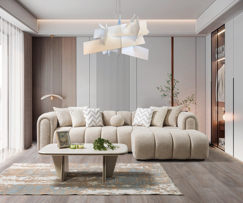 Lis Sand Boucle RAF Sectional [ETA: 4/20] - Lara FurnitureSectional
