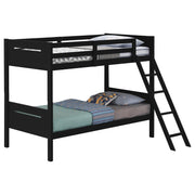 Littleton Wood Twin Over Twin Bunk Bed Black - 405051BLK