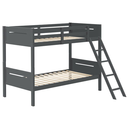 Littleton Wood Twin Over Twin Bunk Bed Grey - 405051GRY