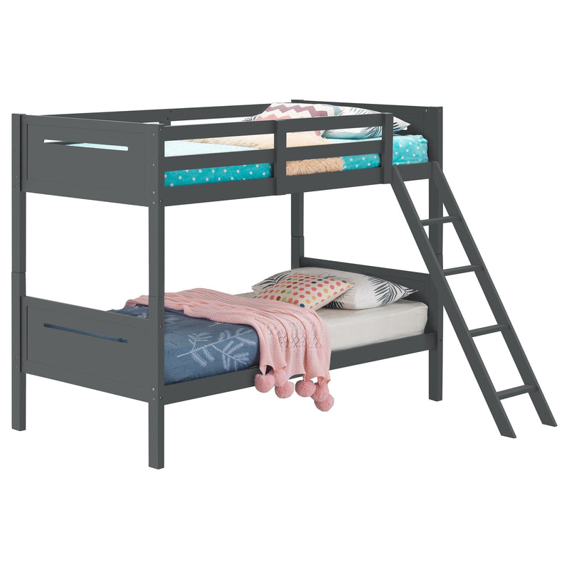 Littleton Wood Twin Over Twin Bunk Bed Grey - 405051GRY