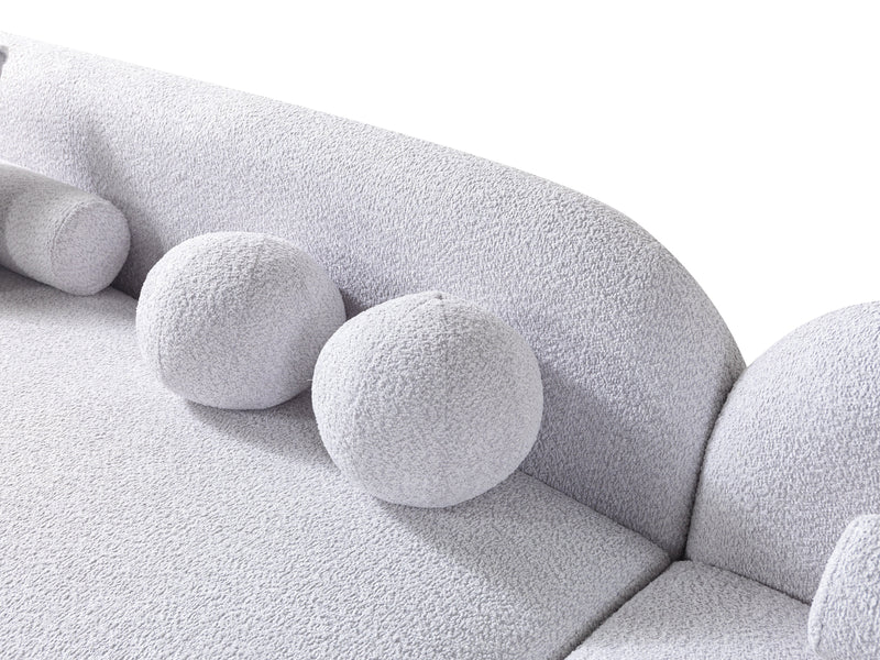 Liva Gray Boucle RAF 110" Sectional [ETA: 3/15] - Lara FurnitureSectional