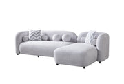 Liva Gray Boucle RAF 110" Sectional [ETA: 3/15] - Lara FurnitureSectional