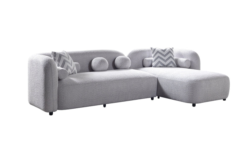 Liva Gray Boucle RAF 110" Sectional [ETA: 3/15] - Lara FurnitureSectional
