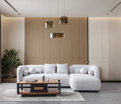 Liva Gray Boucle RAF 110" Sectional [ETA: 3/15] - Lara FurnitureSectional