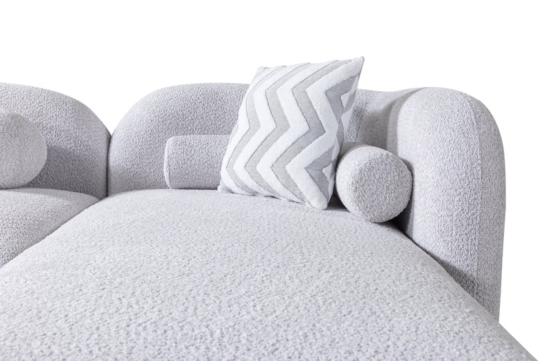 Liva Gray Boucle RAF 110" Sectional [ETA: 3/15] - Lara FurnitureSectional